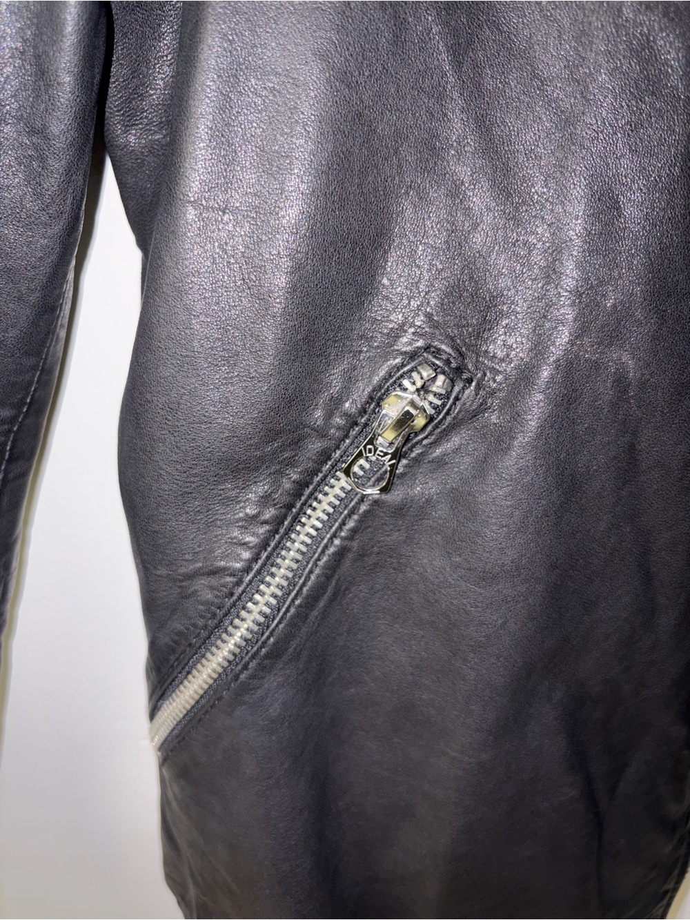 Madewell Black Leather Moto Jacket with Silver Hardware - Picture 8 of 9